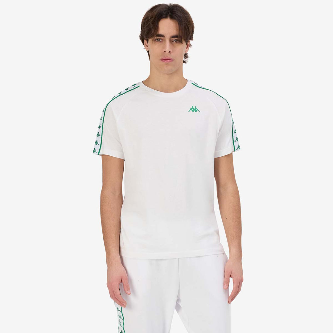 T-Shirt 222 Banda Coen Slim Blanc Homme main