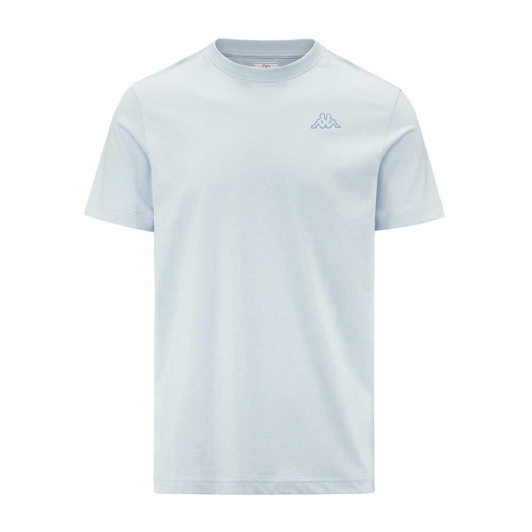 T-Shirt Cafers Slim Bleu Homme main