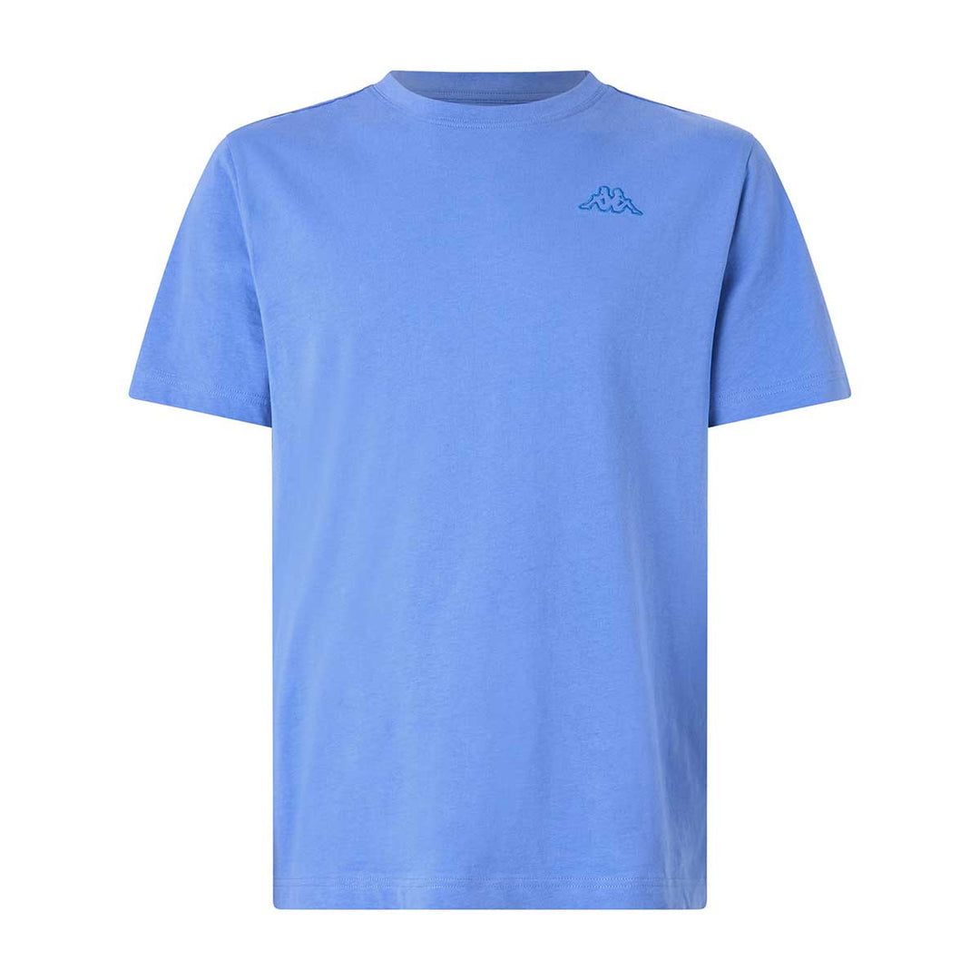 T-Shirt Cafers Slim Bleu Homme main