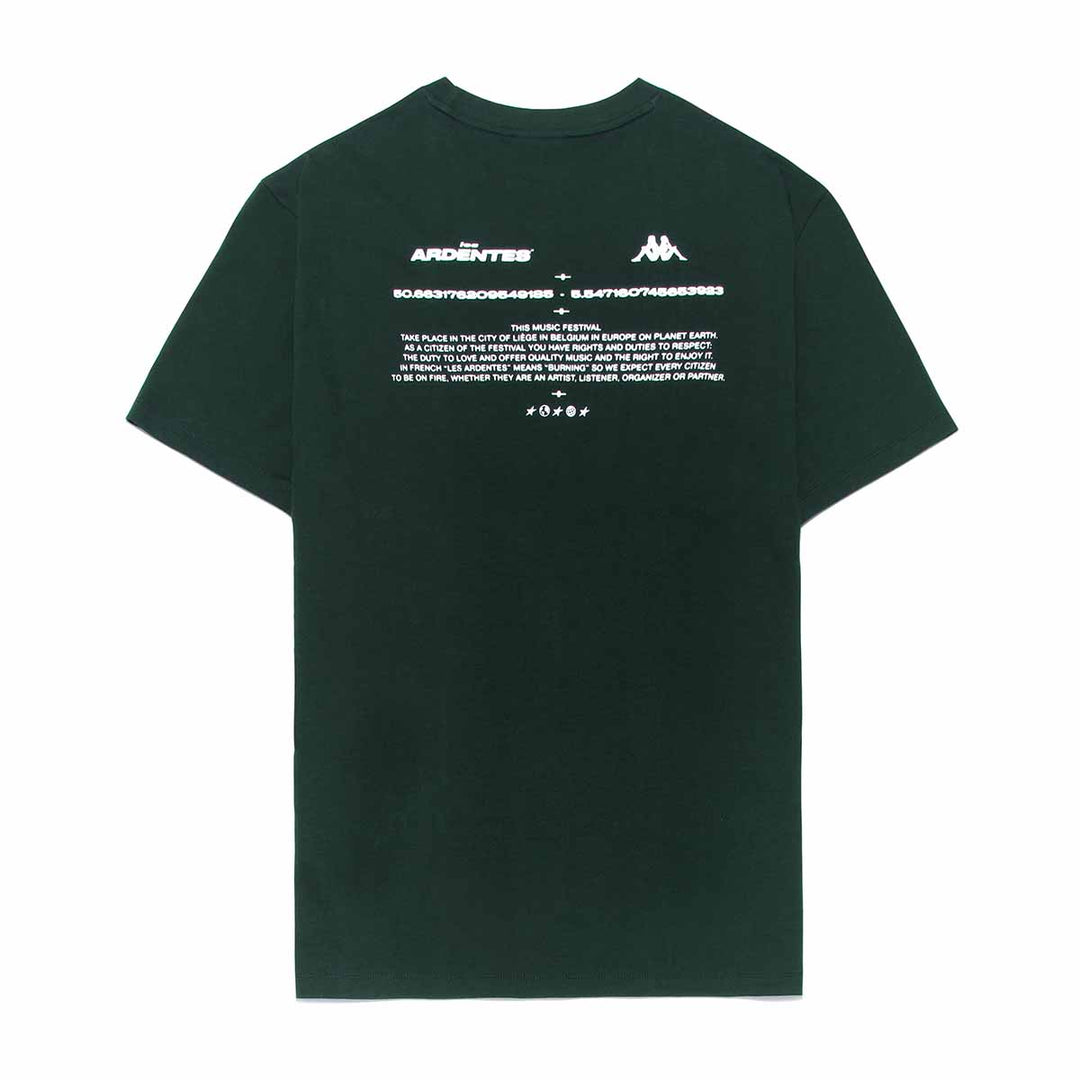 T-Shirt Leslie Les Ardentes x Kappa Vert Homme main