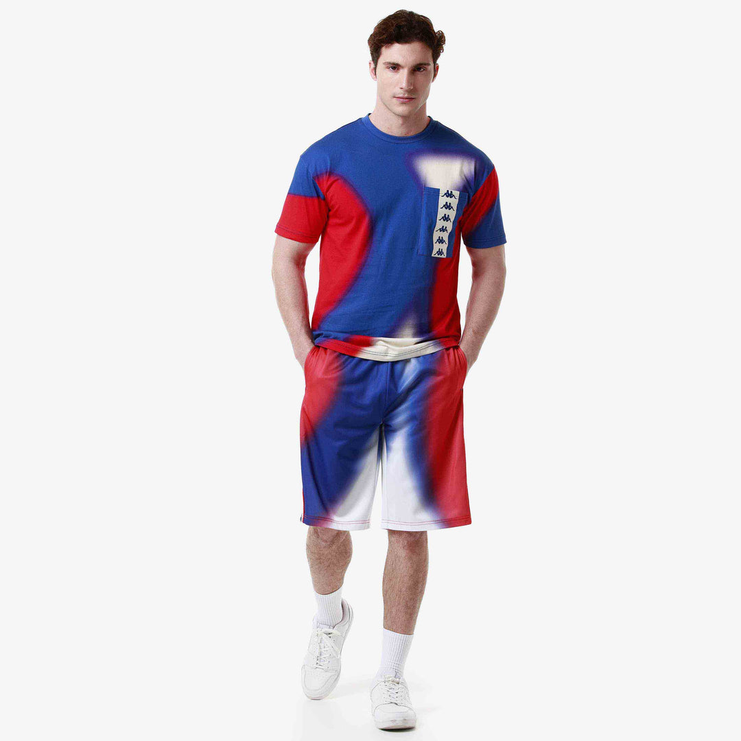 T-shirt 222 Banda Fapo 2 Graphik Bleu Homme main