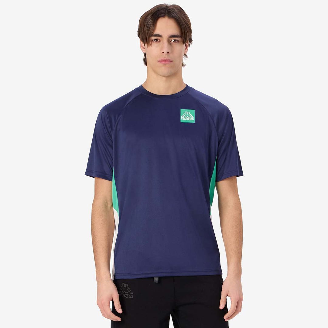 T-Shirt Guty Bleu Homme main
