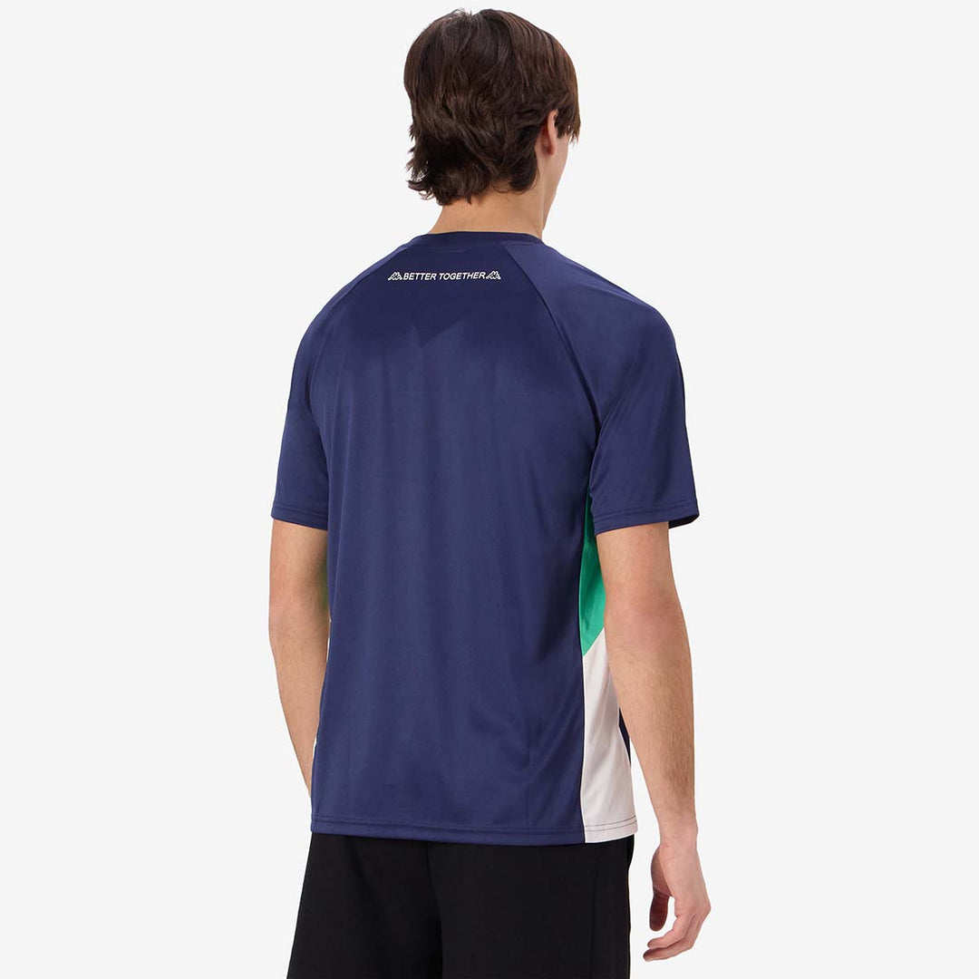 T-Shirt Guty Bleu Homme main