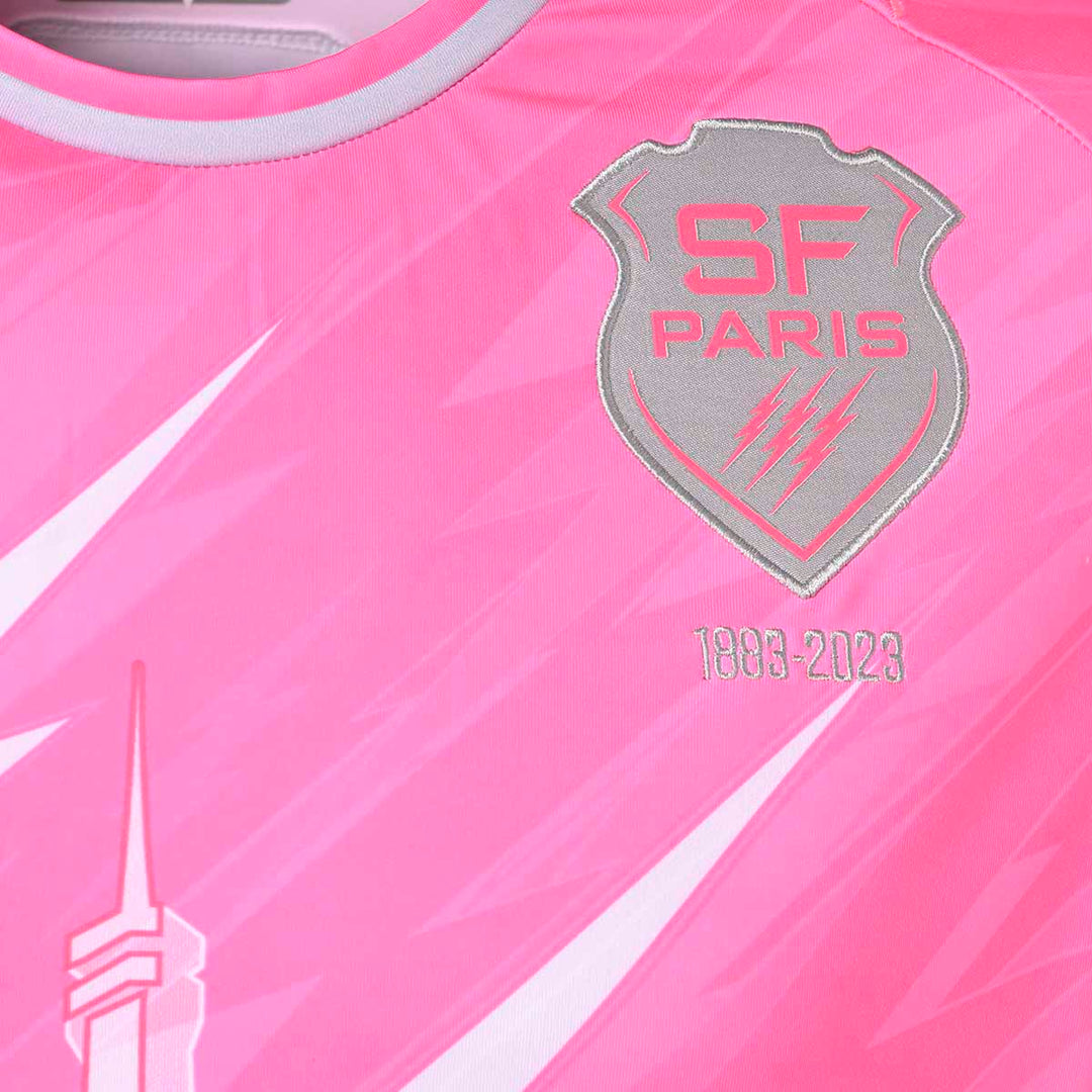 Maillot Kombat Pro Home Stade Français Paris 23/24 Rose Homme main