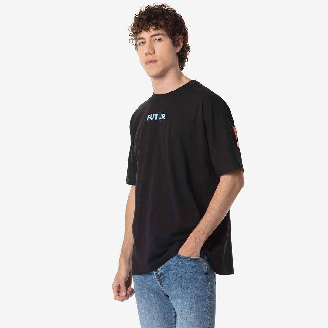 T-Shirt Muziki Kappa Futur Festival Noir Homme main