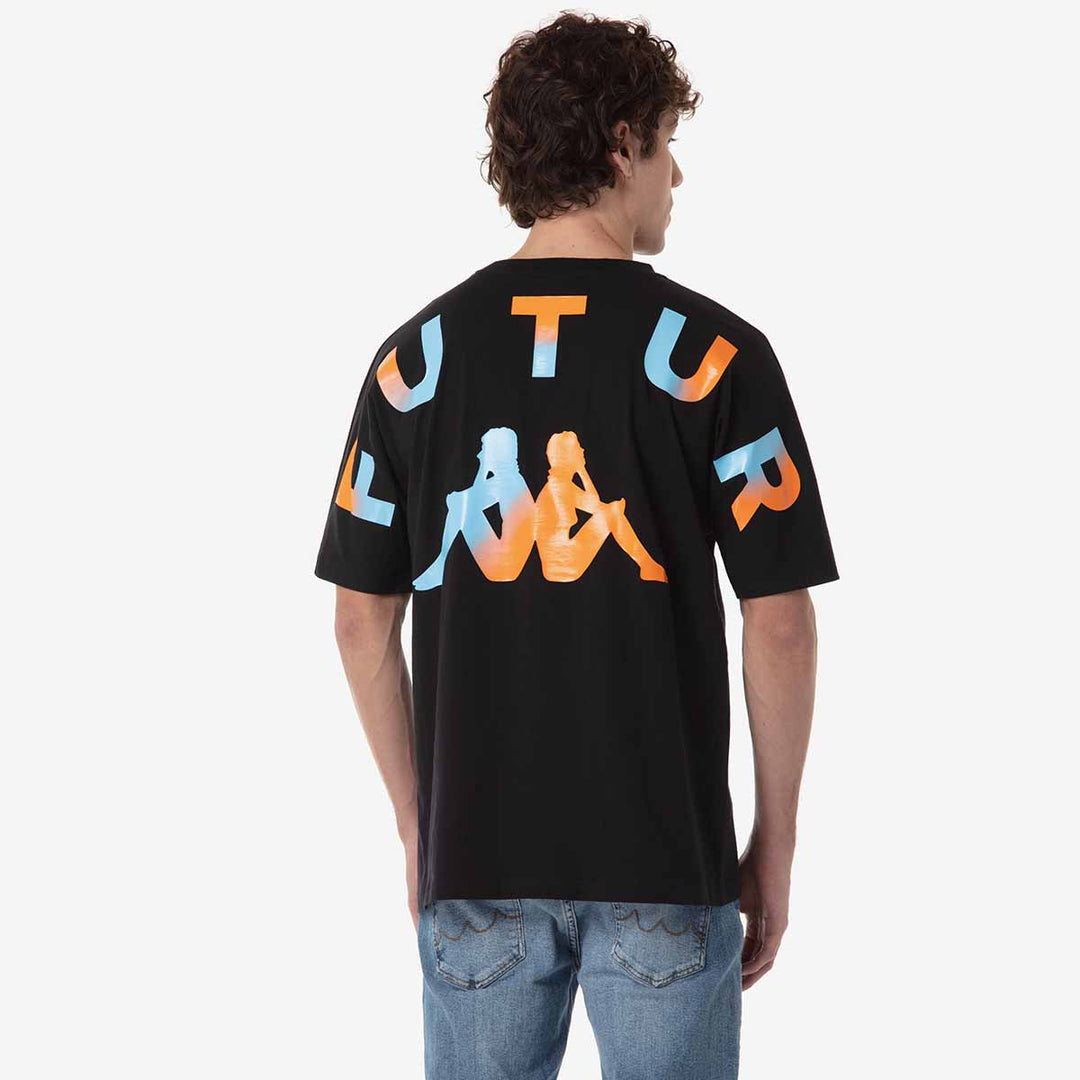 T-Shirt Muziki Kappa Futur Festival Noir Homme main