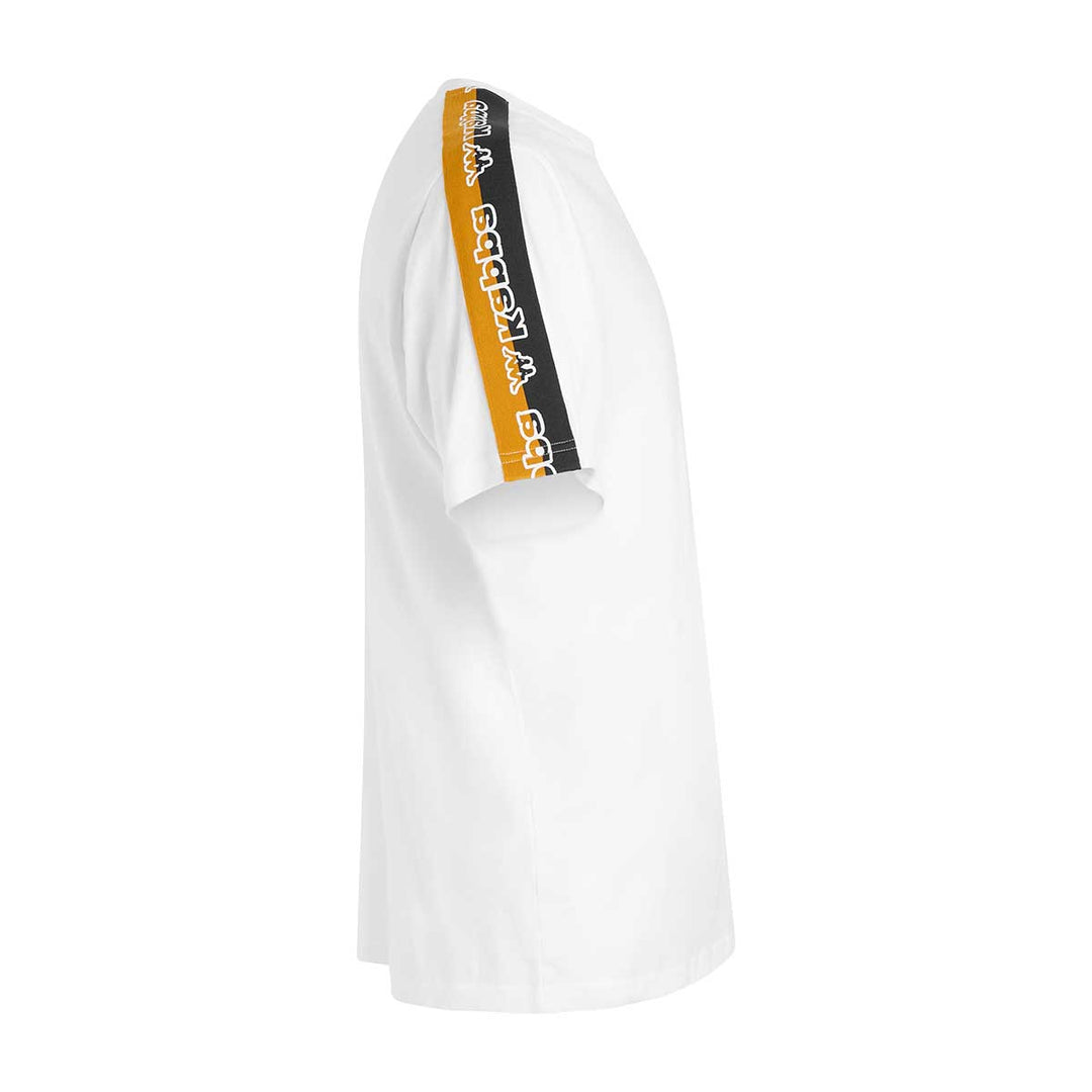 T-Shirt Tape Gramio Blanc Homme main