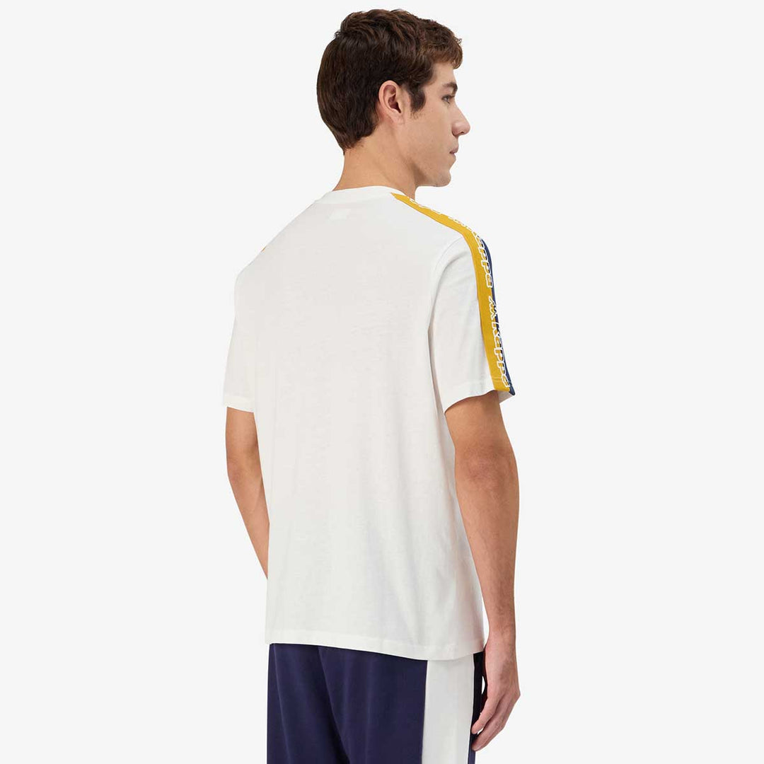 T-Shirt Tape Gramio Blanc Homme main
