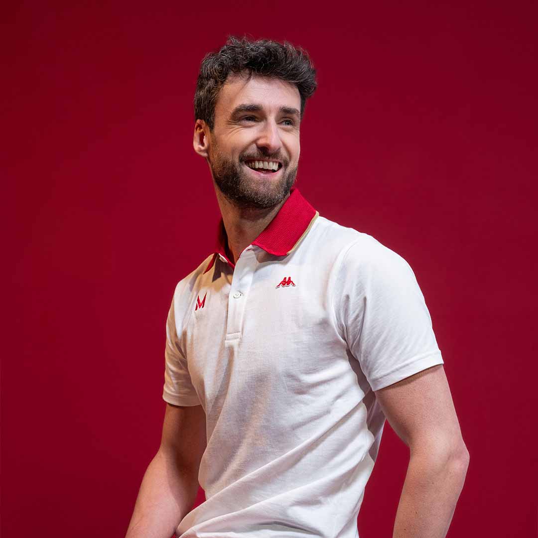Polo Iuno Robe di Kappa - AS Monaco 2024 Rouge Unisexe main