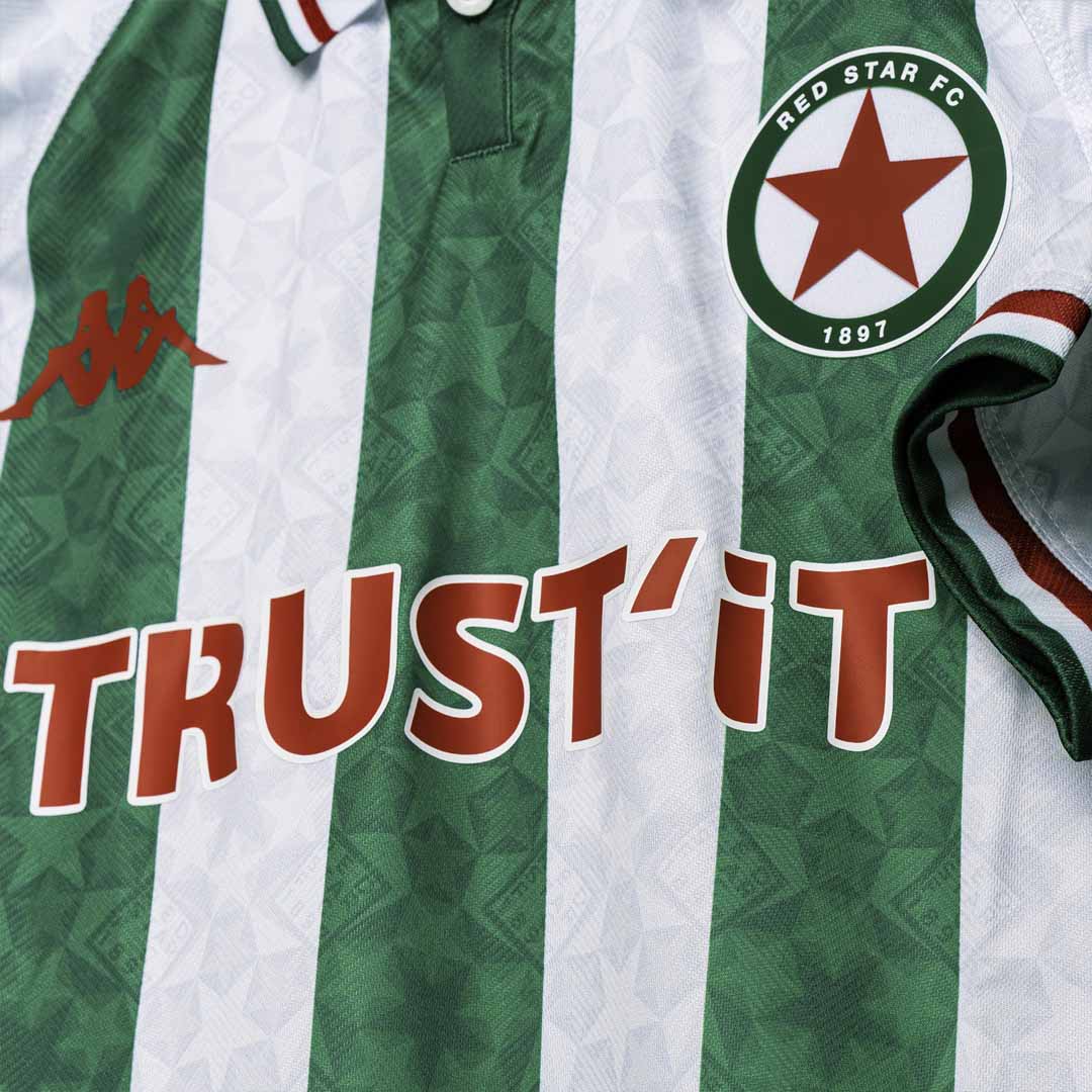 Maillot Heritage Kombat Le Rayé Red Star FC 24/25 Blanc Enfant main