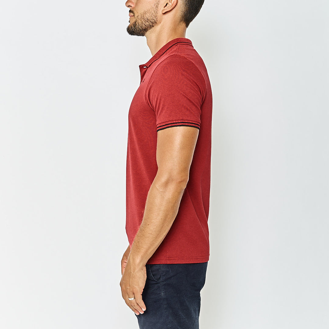 Polo homme Ezio Rouge main
