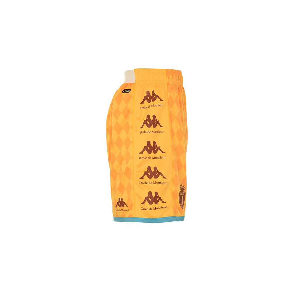 Short Kombat Drôle de Monsieur x Kappa x AS Monaco Homme Jaune 02