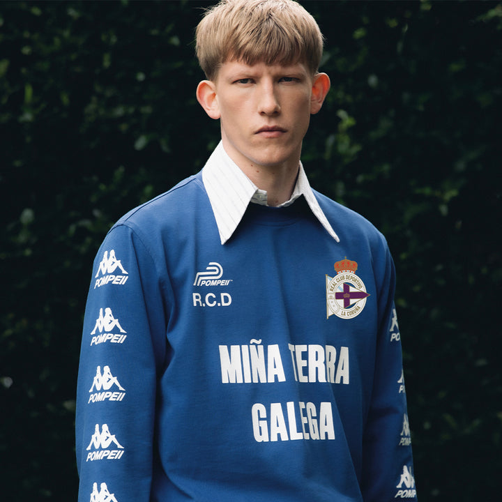 Sweatshirt Authentic Valer Pompeii X Deportivo Bleu Unisexe 5