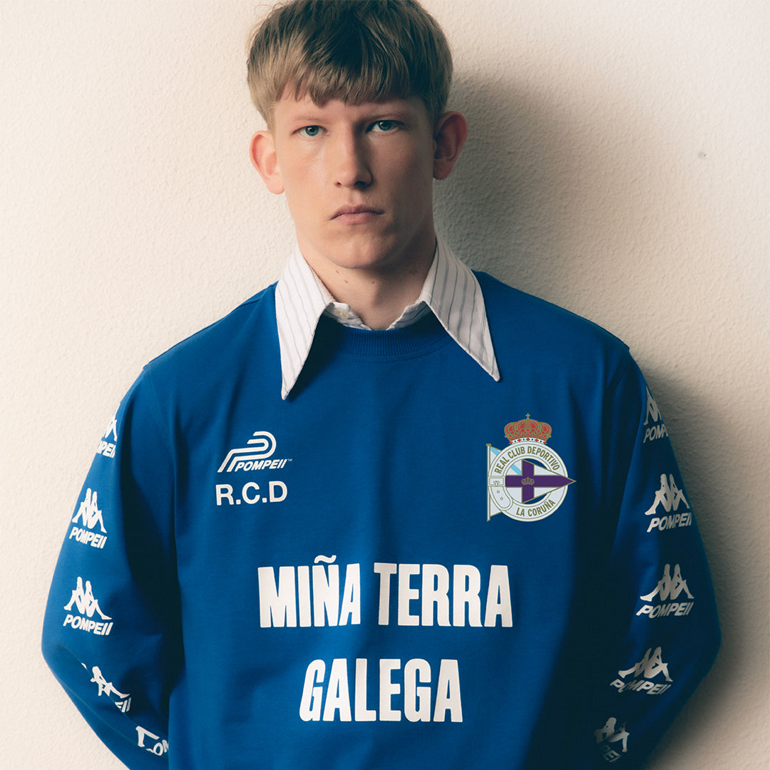 Sweatshirt Authentic Valer Pompeii X Deportivo Bleu Unisexe main
