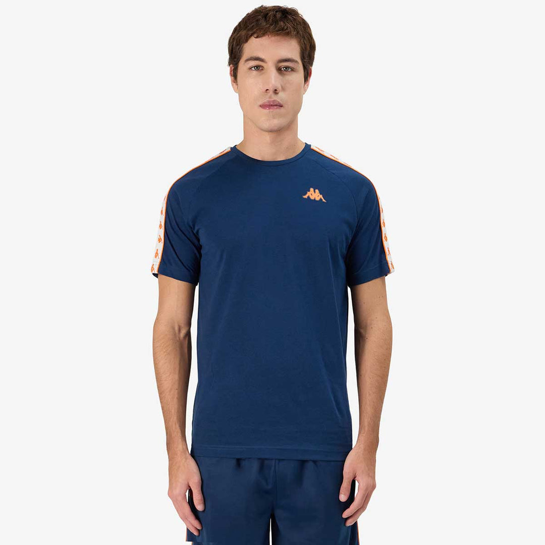 T-Shirt 222 Banda Coen Slim Bleu Homme