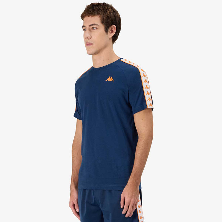 T-Shirt 222 Banda Coen Slim Bleu Homme