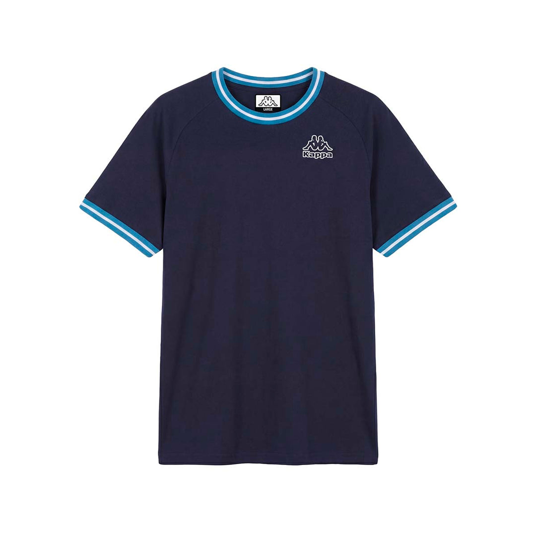 T-Shirt Iblaz Bleu Homme main