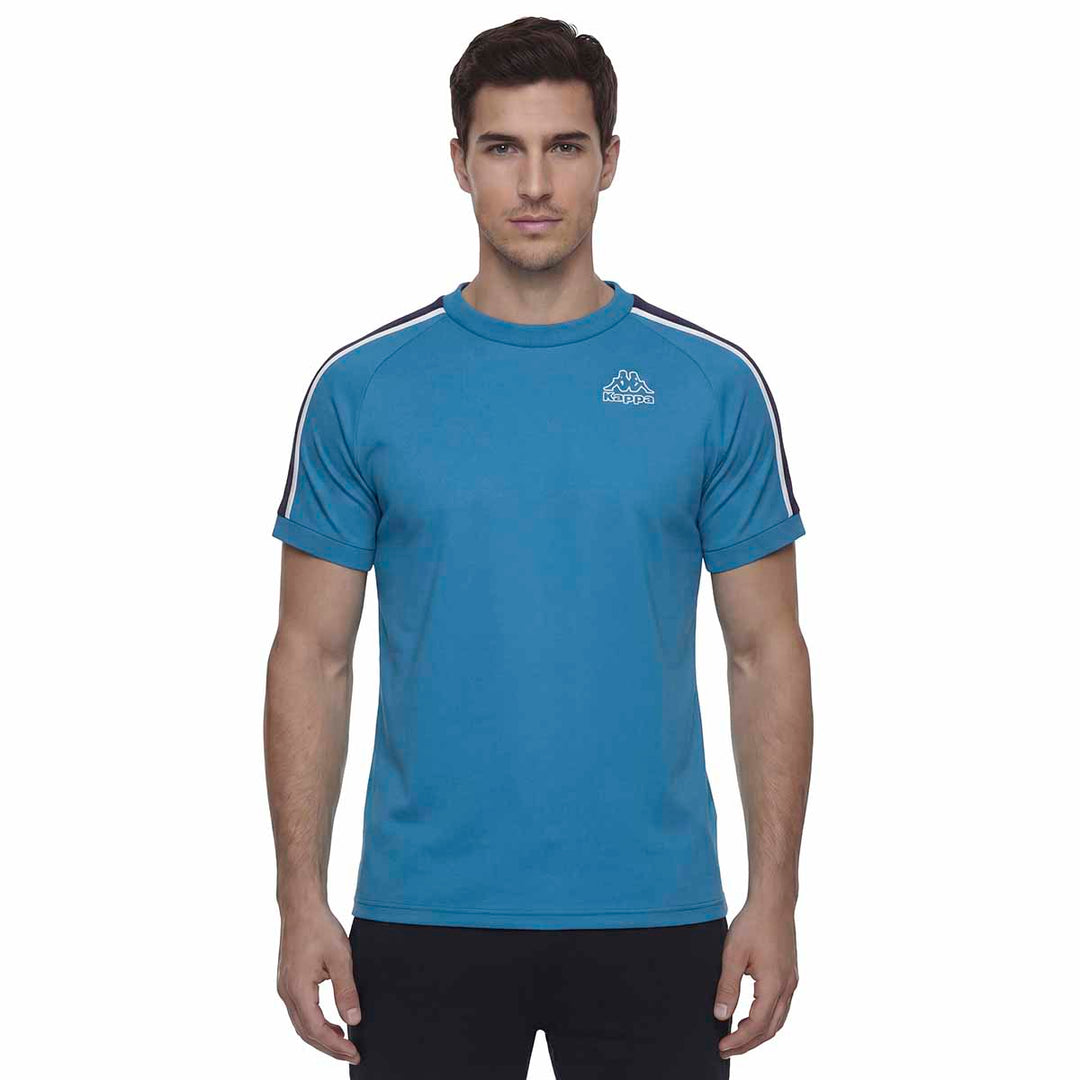 T-Shirt Itibo Bleu Homme main