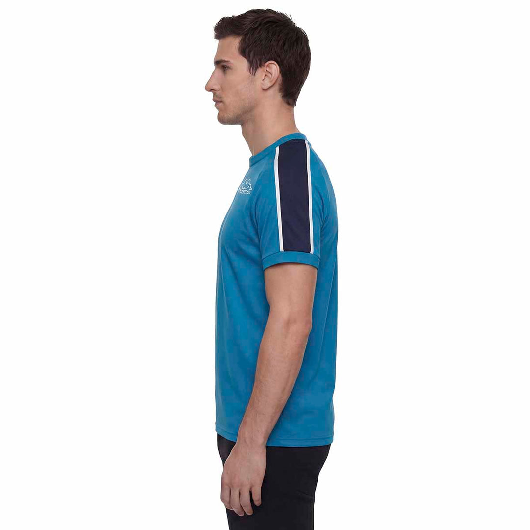 T-Shirt Itibo Bleu Homme main