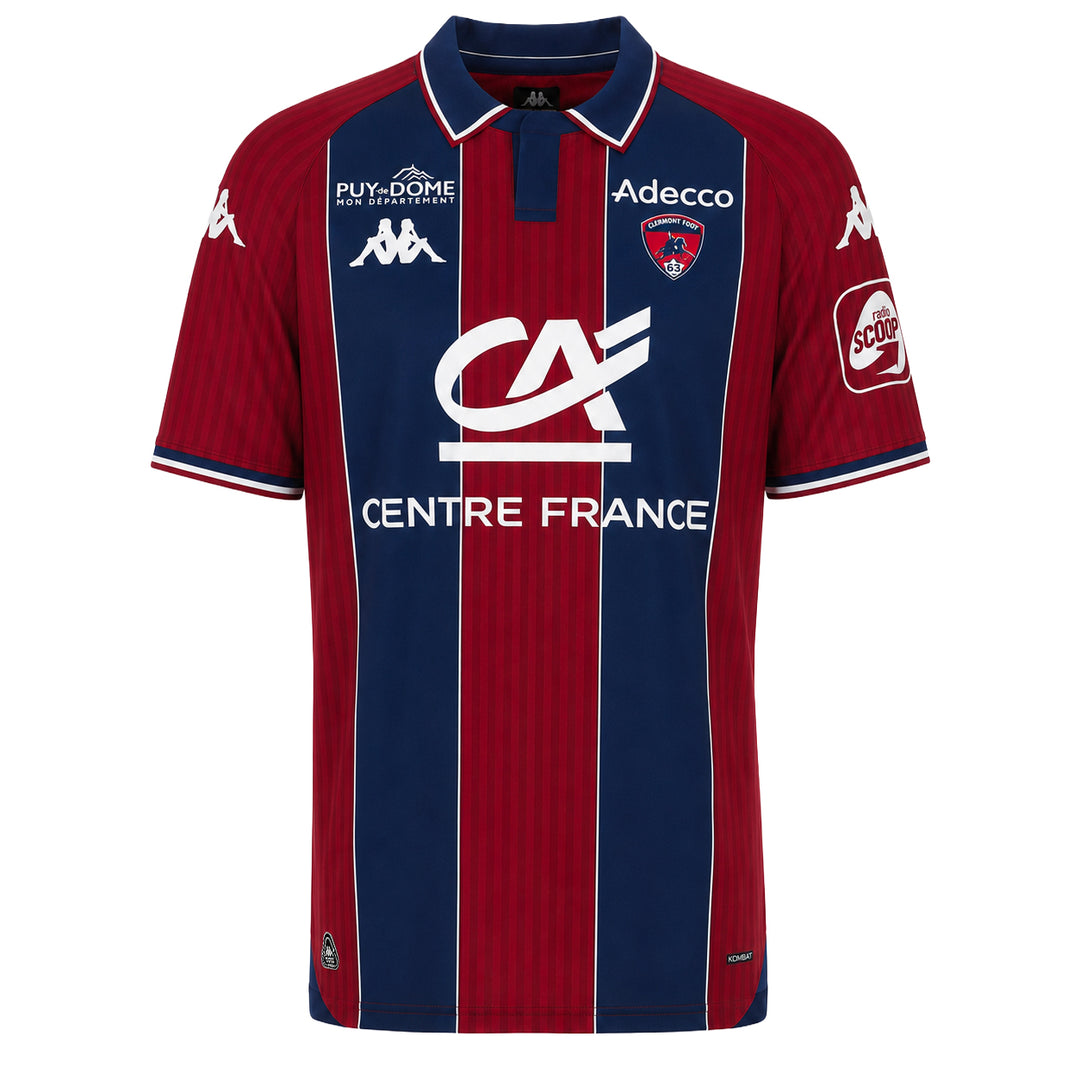 Maillot Kombat Home Clermont Foot 63 26/27 Rouge Homme main