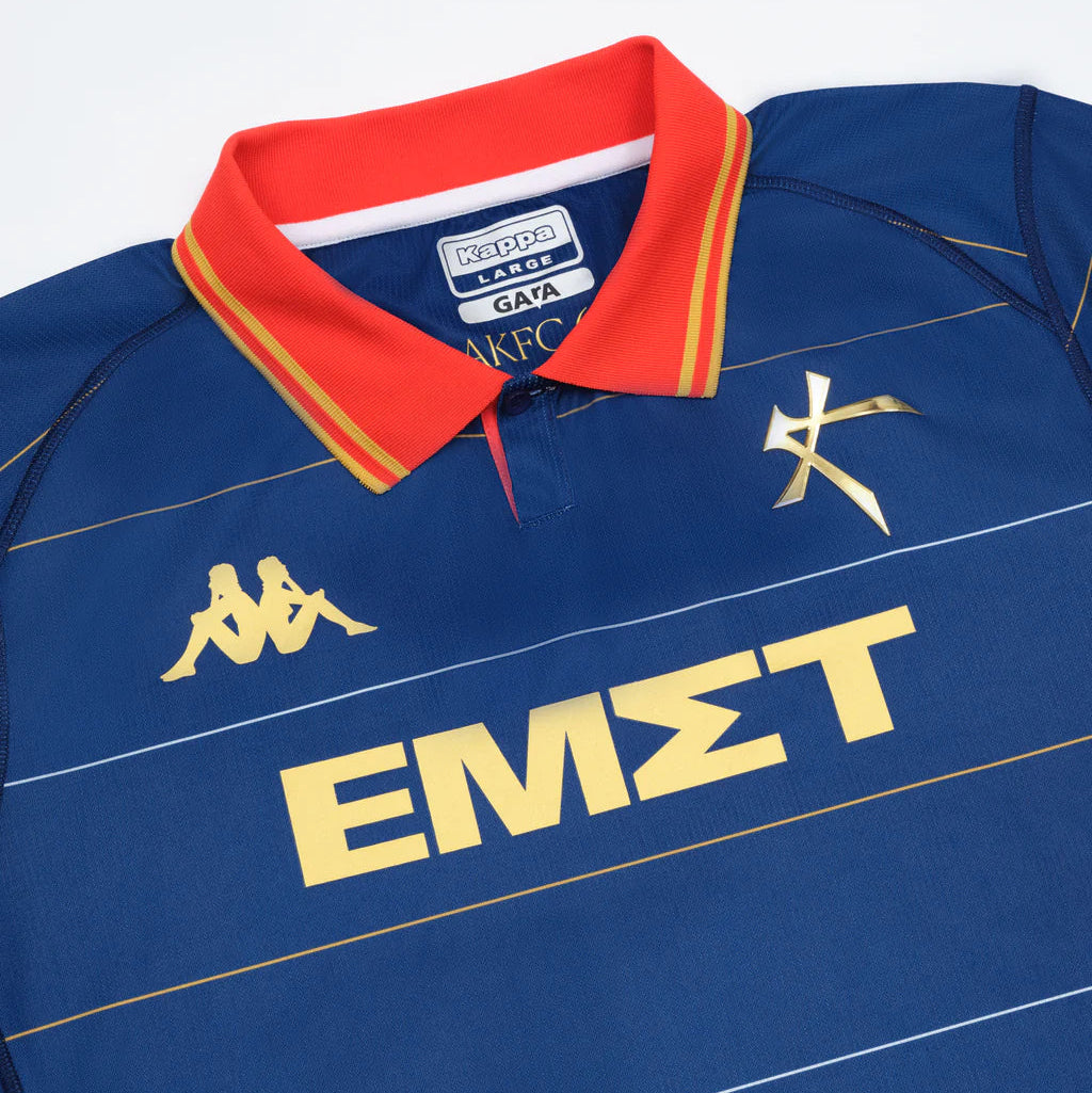 Maillot Diadora Kallithea FC Porté Match – N°19 Papakostandinu, Taille XL, Blanc/rouge