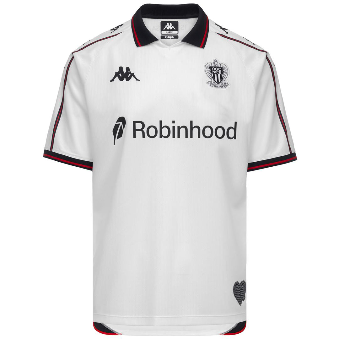 Maillot Kombat Away OGC Nice 26/27 Blanc Enfant main