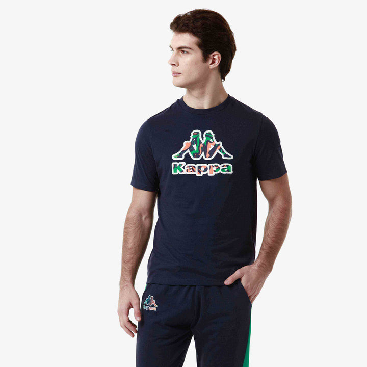 T-shirt Logo Fioro Bleu Homme