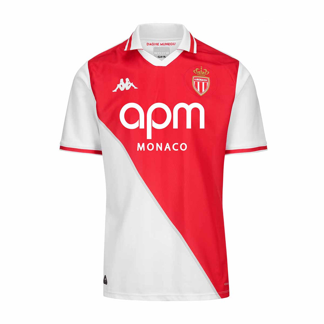 Maillot Kombat Home AS Monaco 24/25 Blanc Enfant | France Maillot Kombat Home AS Monaco 24/25 Blanc Enfant | France