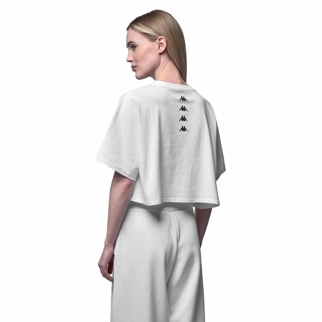 T-Shirt Icropa Blanc Femme main