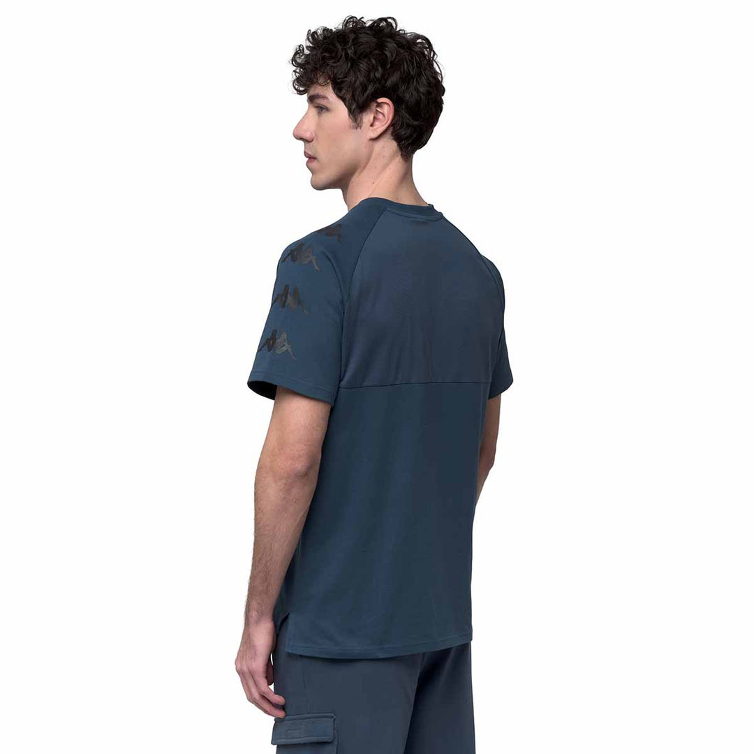 T-Shirt Gonni Bleu Homme main