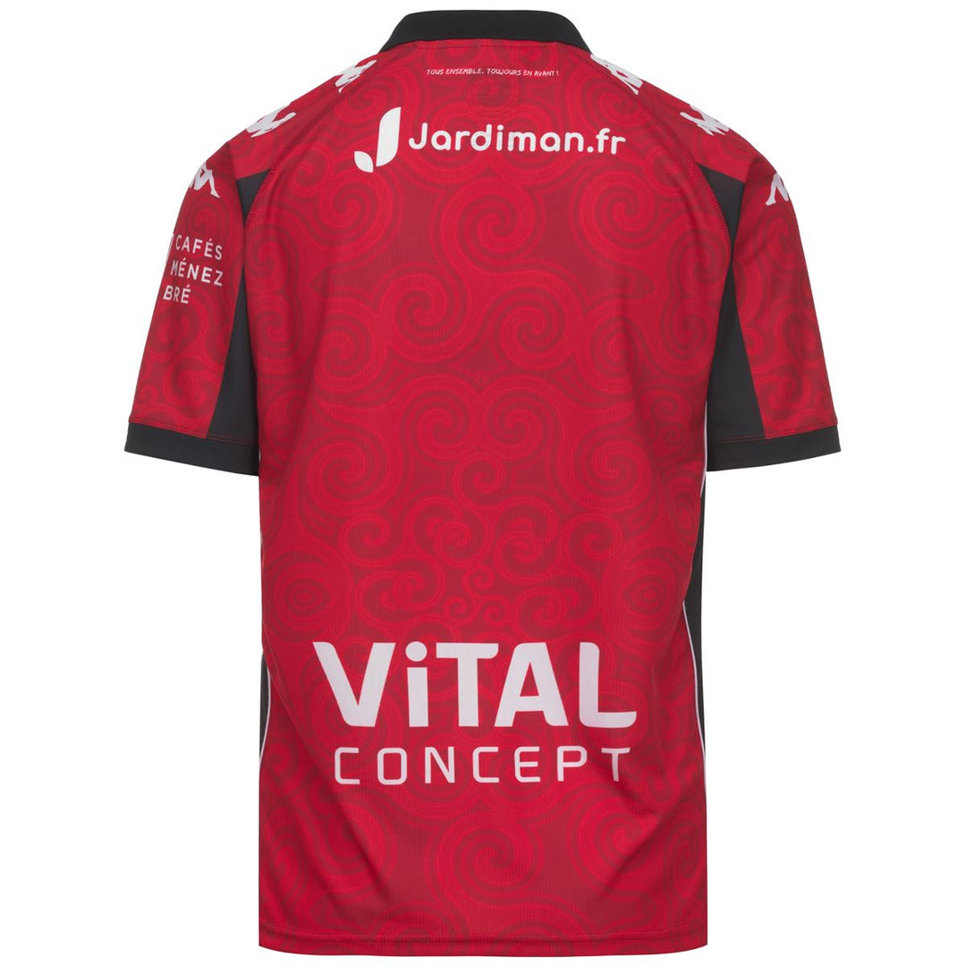Maillot Meerolo Home EA Guingamp 26/27 Rouge Enfant main