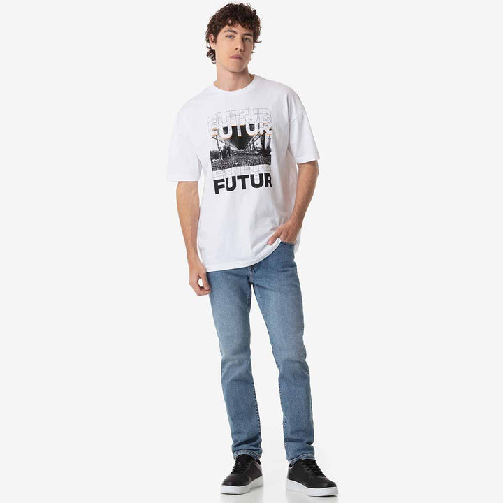 T-Shirt Main Kappa Futur Festival Blanc Homme