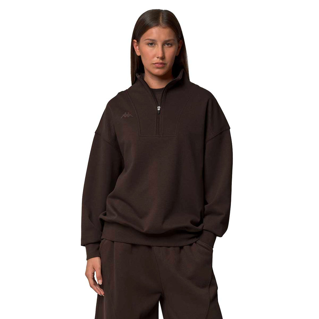 Sweatshirt Ileria Marron Femme main