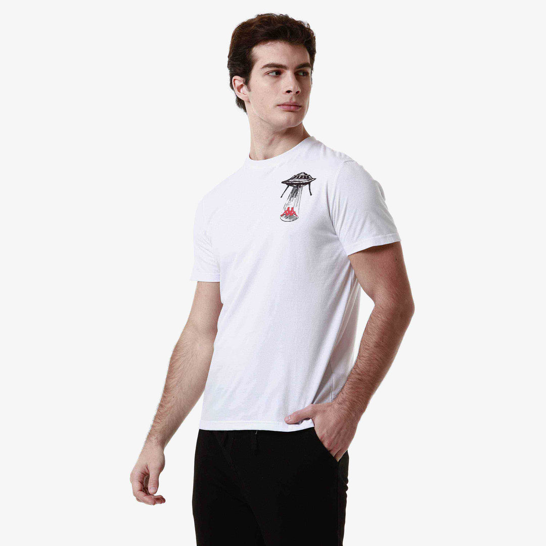 T-shirt Authentic Graphik Lamar Blanc Homme main