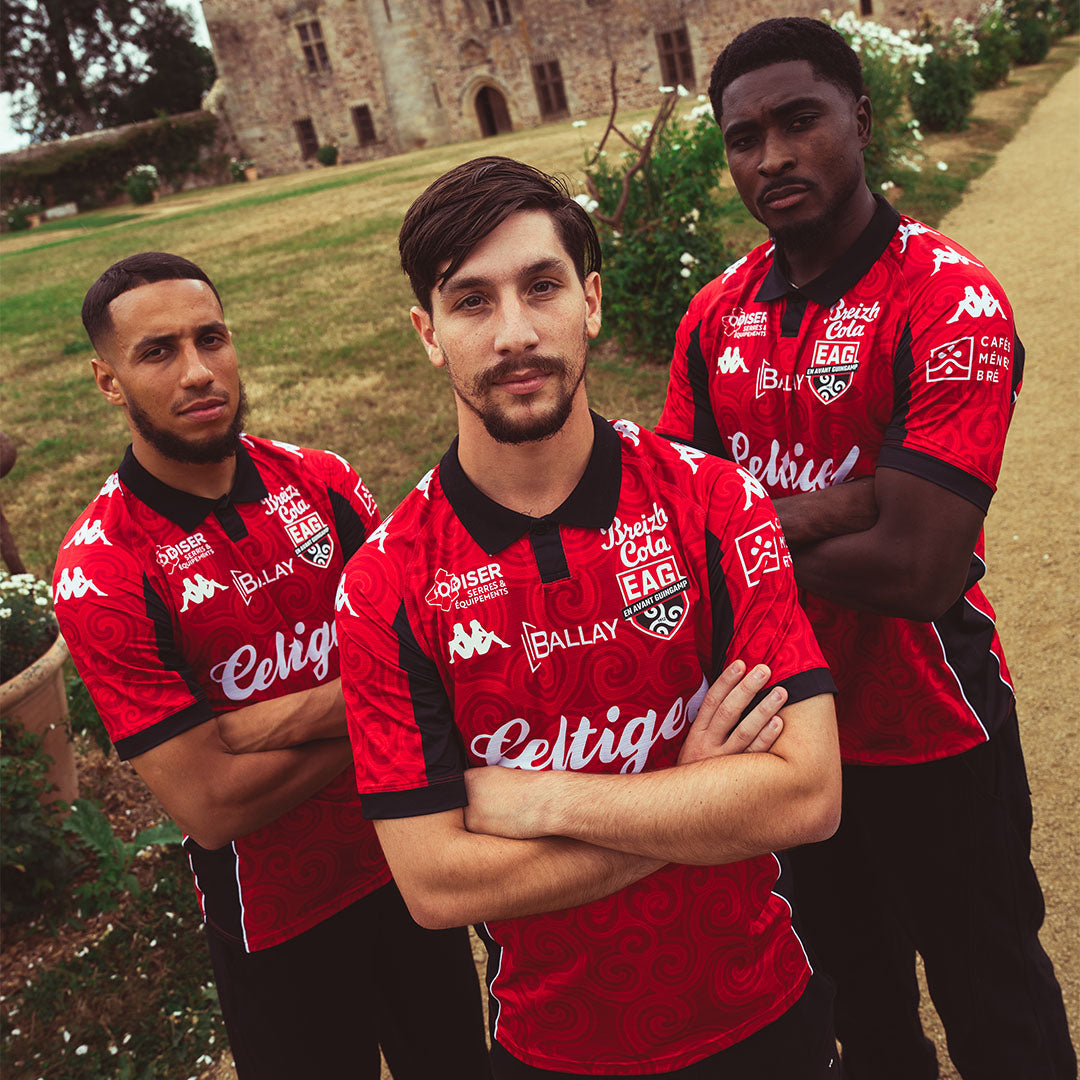 Maillot Meerolo Home EA Guingamp 26/27 Rouge Homme main