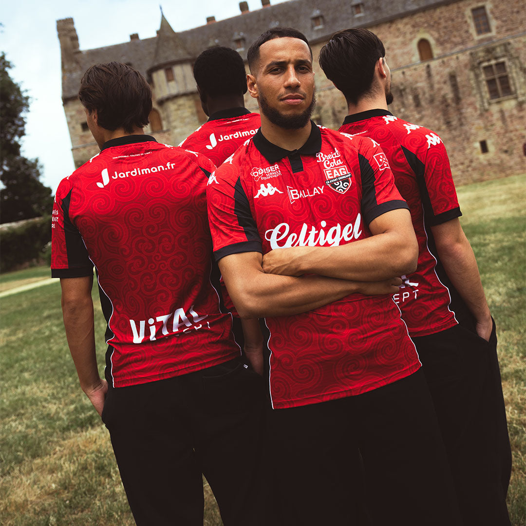 Maillot Meerolo Home EA Guingamp 26/27 Rouge Homme main